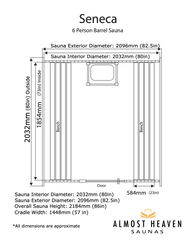 Seneca 6 Person Barrel Sauna - Arcadian - Image 15