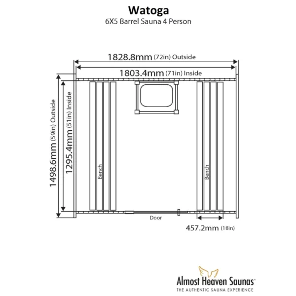 Watoga 2-4 Person Barrel Sauna - Image 17